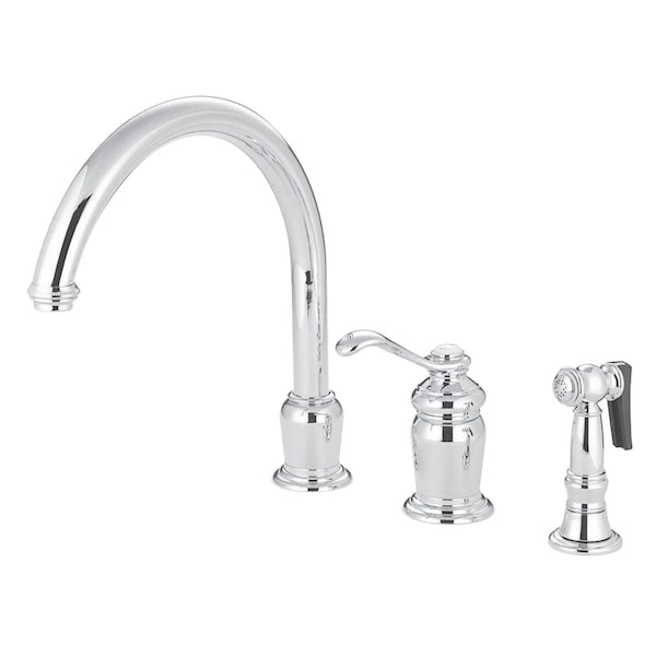 KS7821TLBS Single-Handle Widespread Kitchen Faucet, Polished Chrome